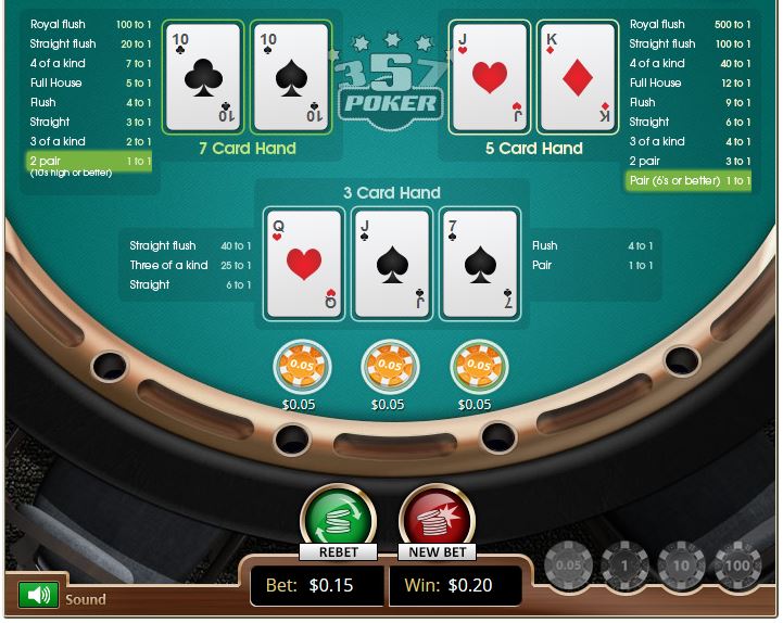 3-5-7 Poker in-game